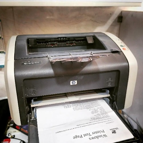 printer printing out a page